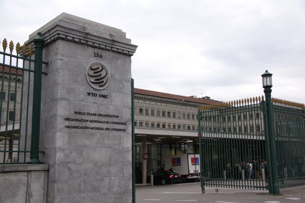 图说: 这是12月11日在瑞士日内瓦拍摄的世贸组织总部外景。新华社记者 刘曲 摄