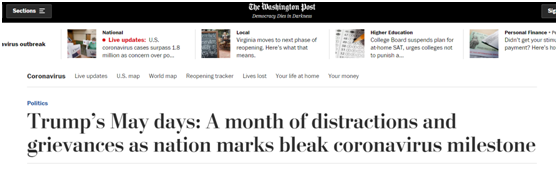 美媒这样总结特朗普的五月： 黯淡、恼火、悲伤