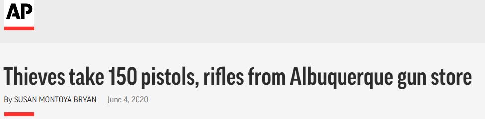 美国一枪支商店被盗150支枪 警方：嫌犯有＂凶猛