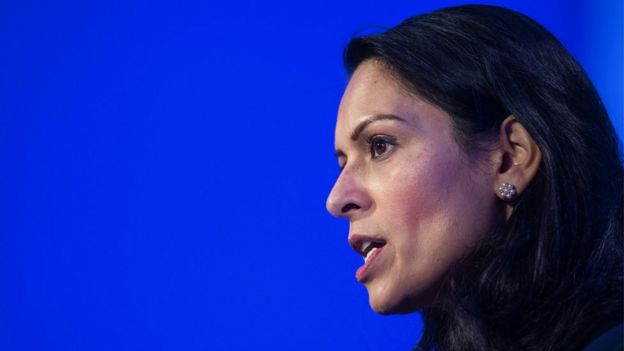 △英国内政大臣 普利蒂·帕特尔(图片来源:英国广播公司)