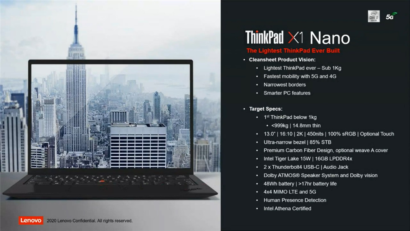 ThinkPad X1 Nano曝光：11代酷睿，16:10 2K屏