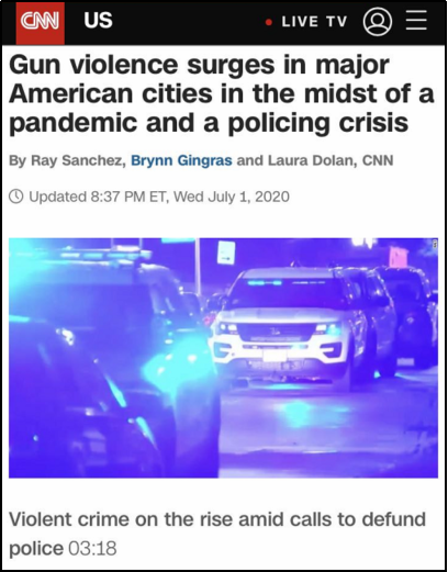 △CNN指出,弗洛伊德被害一个月内,纽约已有272名警察提交退休报告,去年同期仅有183例