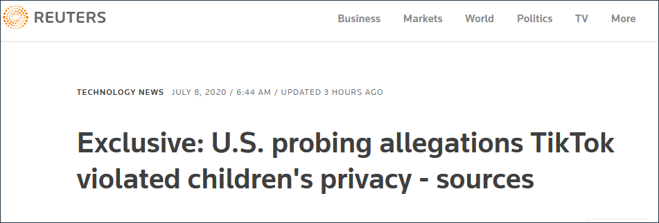 果然,美国找理由调查TikTok了