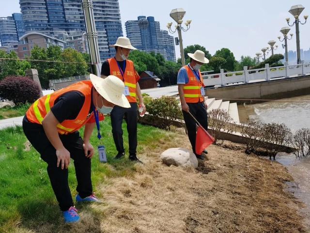 省法院防汛突击队冒酷暑坚守巡堤一线