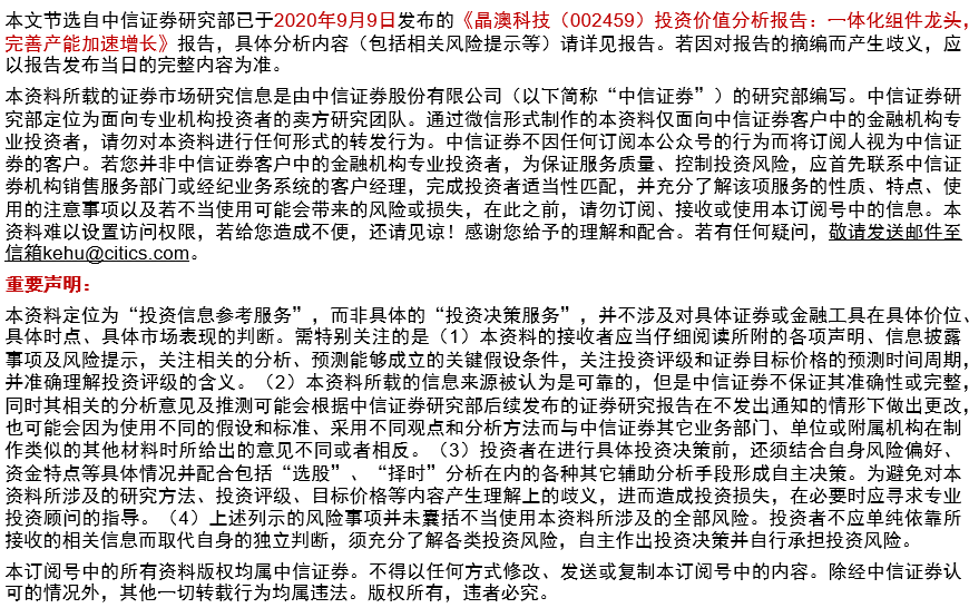 晶澳科技:一体化组件龙头,完善产能加速增长