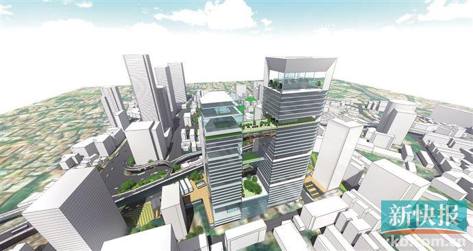■198米“越秀之心”局部设计城市级空中文化连廊。