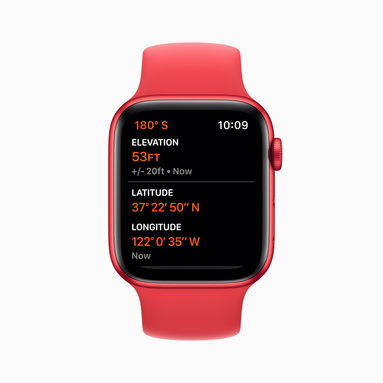 ▲ Apple Watch Series 6 上的全天候高度计可全天提供实时海拔测量。