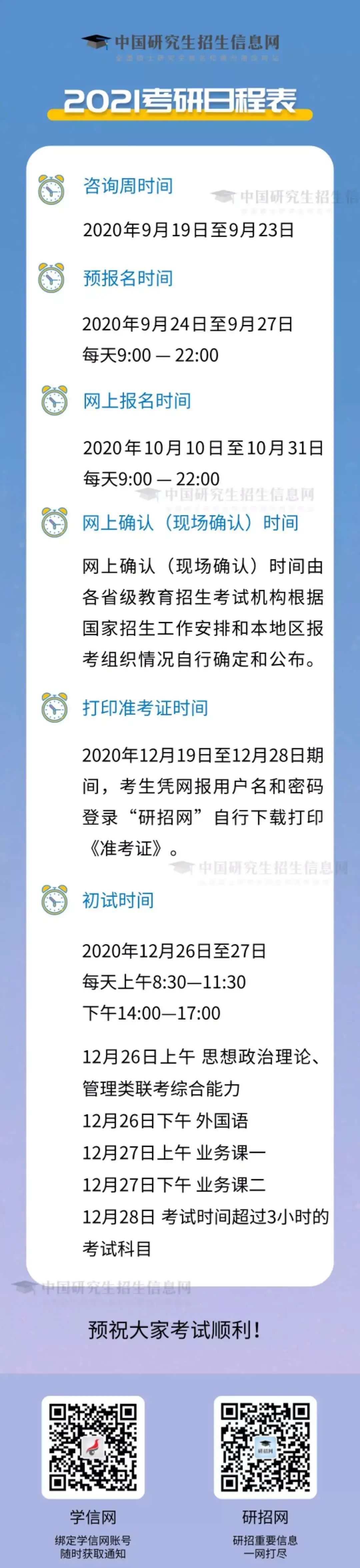 定了!2021考研时间
