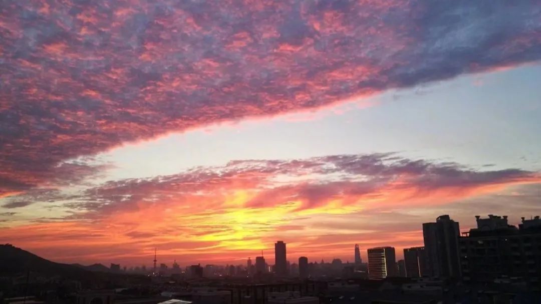 绝美天空刷屏!一起看山师的晚霞灿然