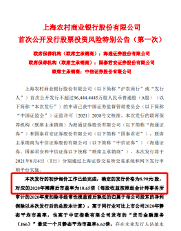 图/上海农商行公告