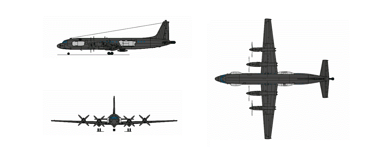 伊尔-22PP电子战飞机三视图