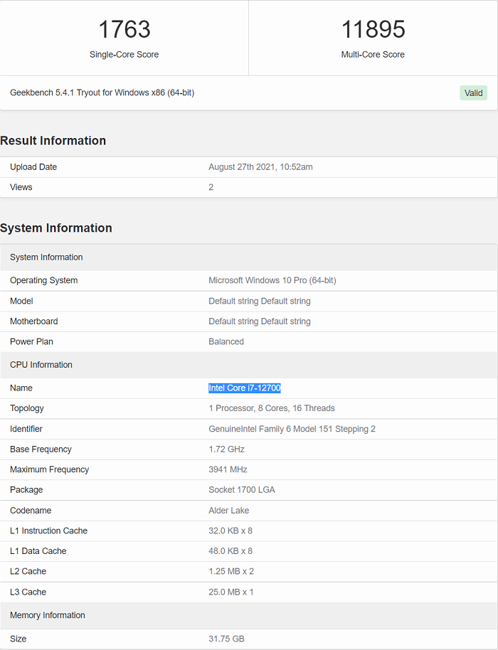 Geekbench5基准测试结果1-1