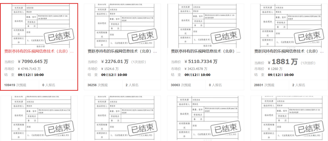 来源:阿里拍卖截图