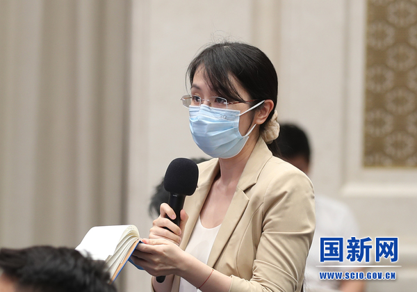 中央广播电视总台央视记者提问(栾海军 摄)