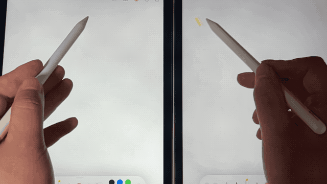 ▲ 而且也略有延迟,左为 iPad 9,右为 iPad Pro。