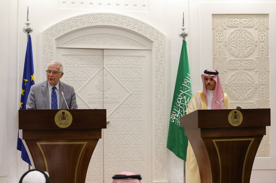△欧盟外交与安全政策高级代表博雷利到访沙特阿拉伯 图片来源：沙特外交部