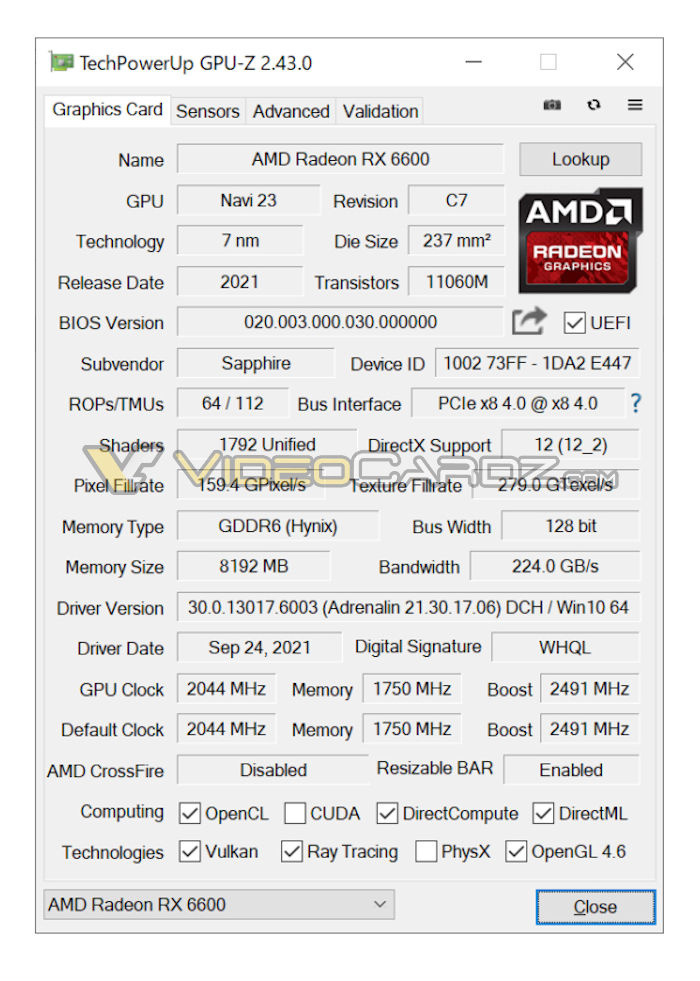 AMD Radeon RX 6600й¶8GB 14 GbpsԴ