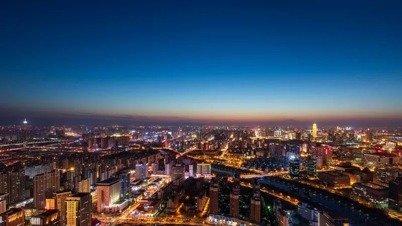  △ 郑州城市天际线夜景俯瞰图 