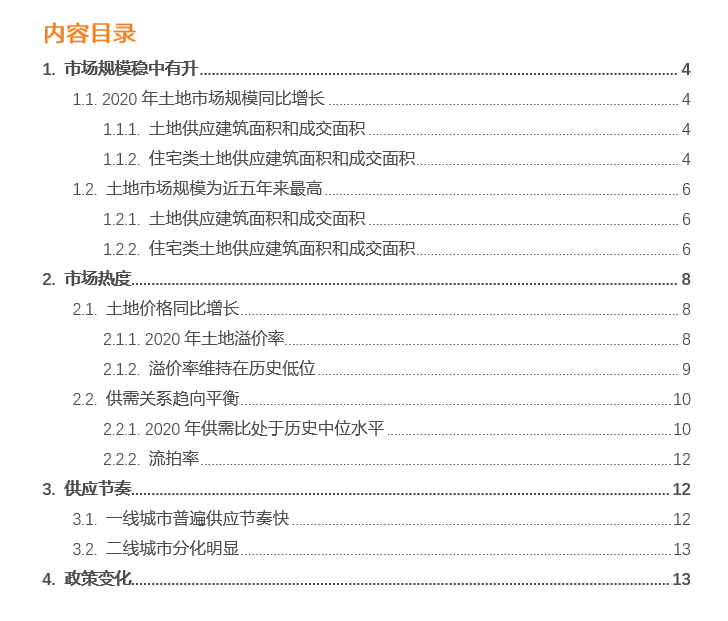 【天风地产|2020土地市场回顾】市场规模稳定增长,供需关系趋向平衡
