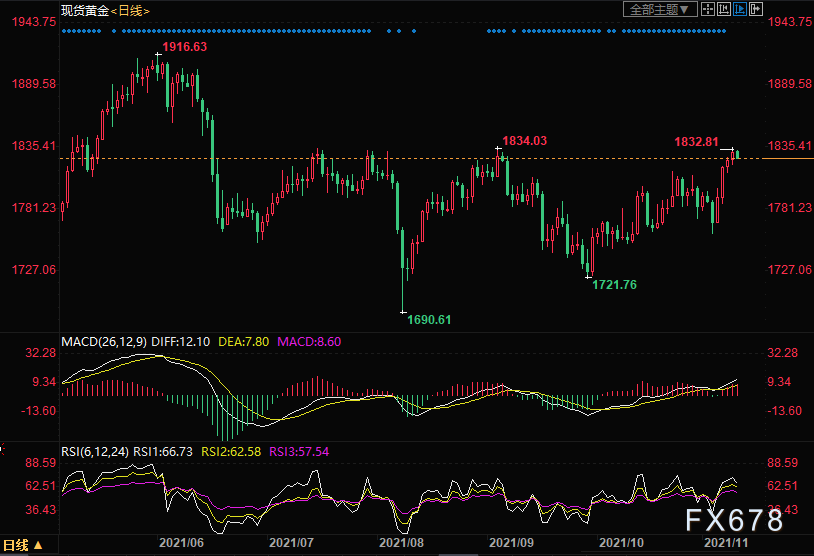 （现货黄金日线图）