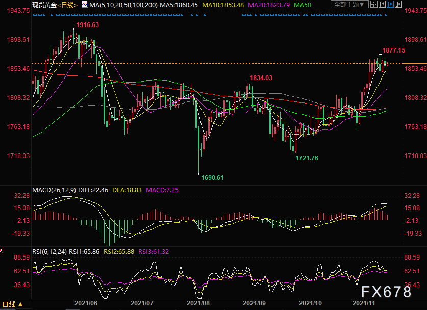 （现货黄金日线图）