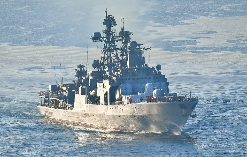 俄军“潘捷列夫海军上将”号大型反潜驱逐舰 塔斯社图