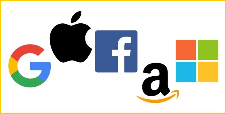  △GAFAM是谷歌、亚马逊、脸书、苹果和微软五个美国科技公司的首字母缩写