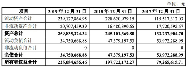 　　（截图自辅导备案申请报告资产负债表）