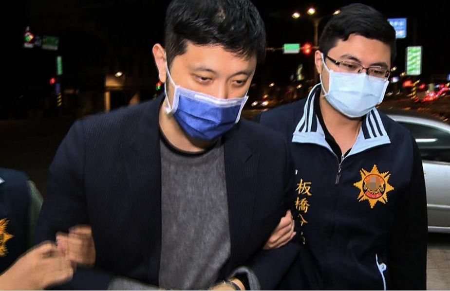 涉嫌施暴的林秉枢1日凌晨被警方拘捕。图自台湾“中时新闻网”
