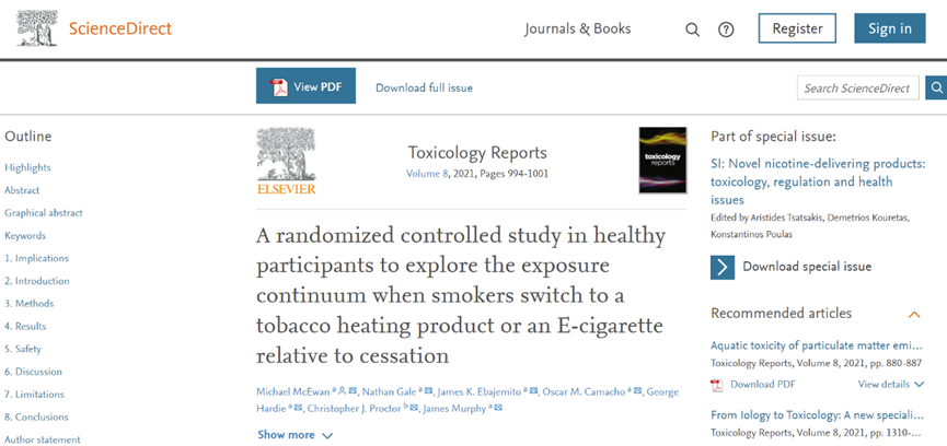 《毒理学研究》：部分有害物降低89%！科学家发现电子烟减害新证据