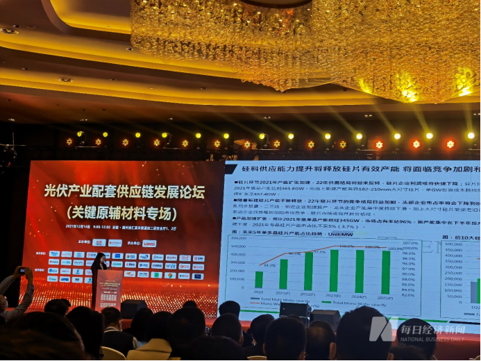 2021中國光伏行業(yè)年度大會現(xiàn)場 圖片來源:每經(jīng)記者 黃鑫磊 攝