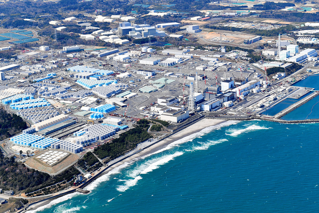 日本福岛县，航拍福岛第一核电站核污水仓。图源视觉中国