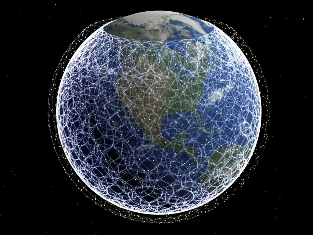 星链卫星完成部署后，几乎包围了整个地球