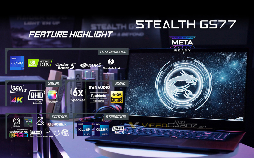 微星新款Stealth GS77游戏本曝光：i9-12900H+17英寸4K 120Hz屏