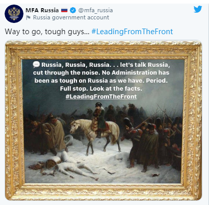 蓬佩奥再扬言＂对俄强硬＂ 俄方晒出一幅画回击