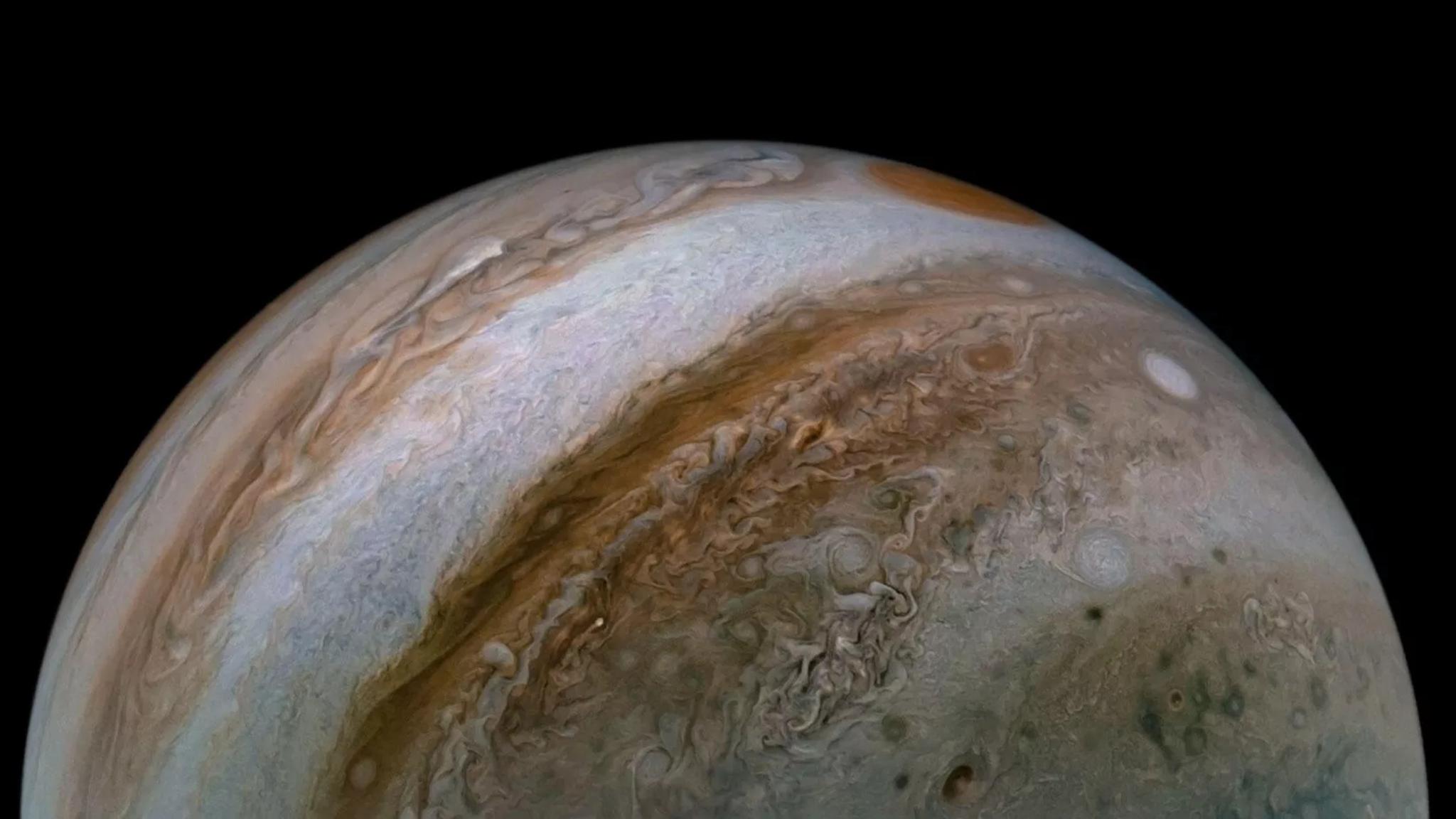nasa"朱诺号"新摄影作品展示木星绝美风暴带