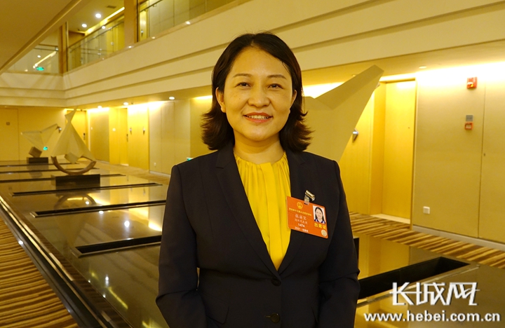 河北省人大代表、朗洁控股集团服务有限公司董事长张法笠。长城网记者 信贺宁 摄