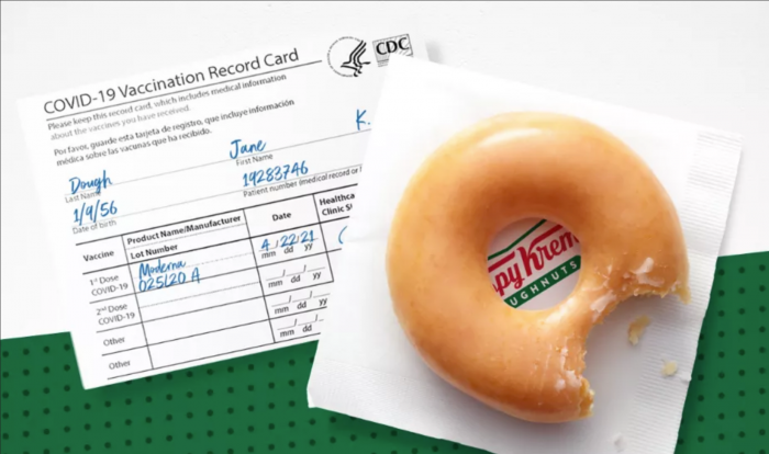 Krispy Kreme新皇冠疫苗甜蜜活动：注射后每天免费获得甜甜圈