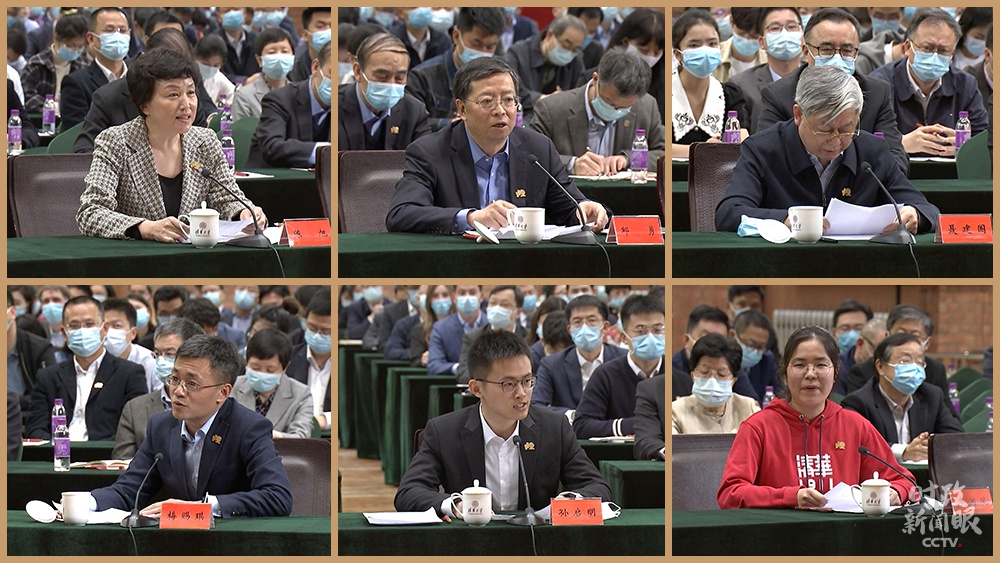 △清华大学党委书记陈旭、校长邱勇、土木系教师聂建国、公管学院教师梅赐琪、工物系应届博士毕业生孙启明、人文学院二年级本科生李润凤先后在座谈会上发言。