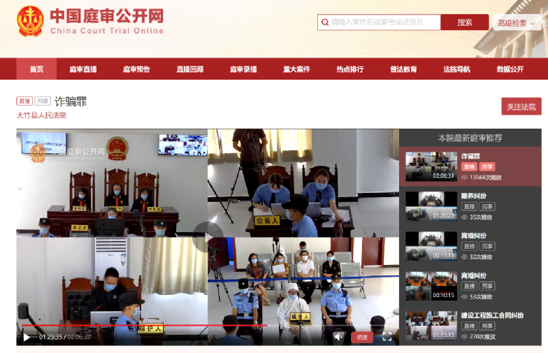 图片来源:中国庭审公开网截图