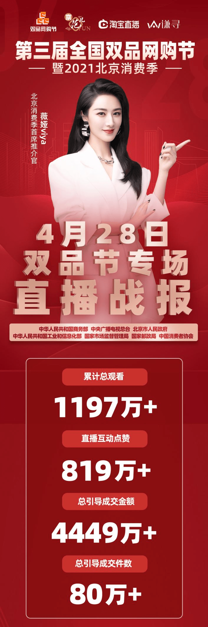 薇娅携团队亮相淘宝直播盛典红毯,谦寻斩获盛典26项大奖