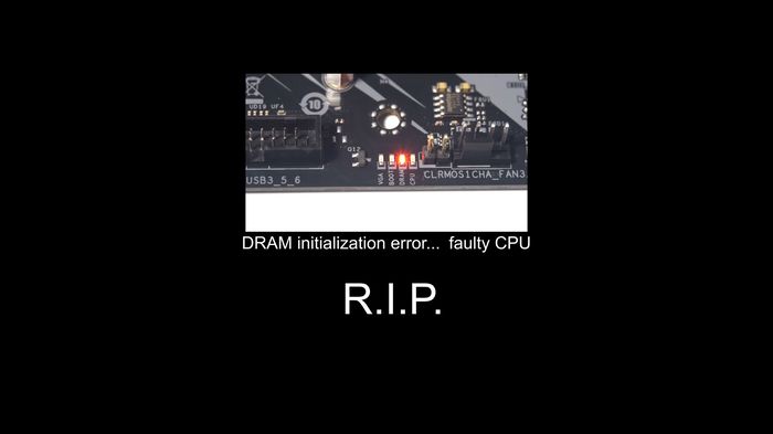 国外大神不装散热器直接开机跑分 
后果毫无悬念