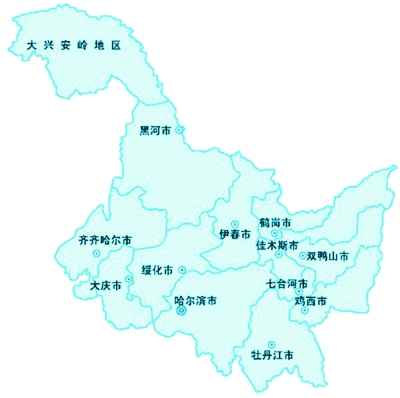 黑龙江省部分区域地图