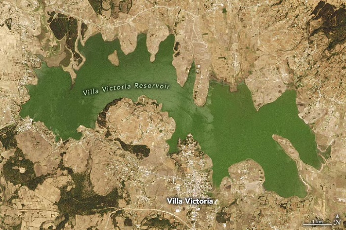 维拉维多利亚水库，2021 年 3 月 27 日卫星图像（大图）。