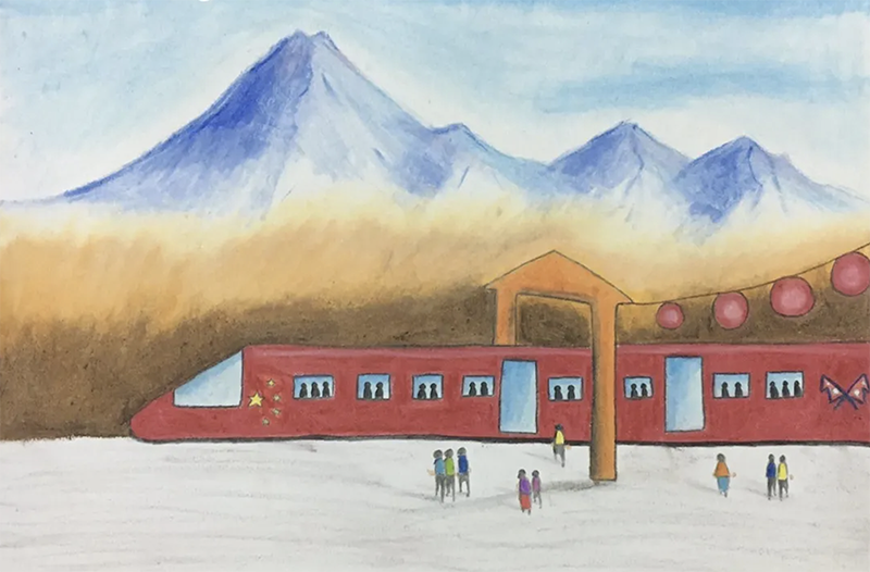 大使馆举行庆祝中国共产党建党100周年系列活动 尼泊尔学生绘画作品