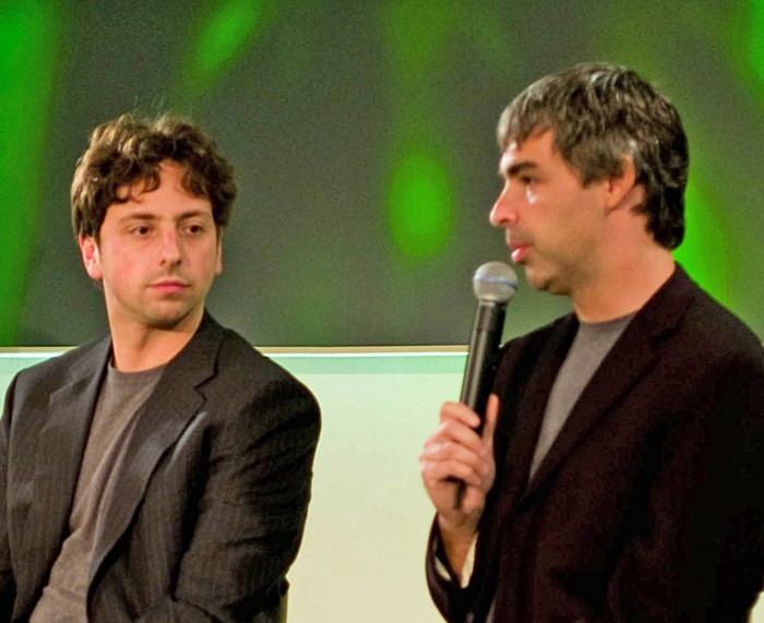 图:Google创始人谢尔盖·布林(Sergey Brin)和拉里·佩奇(Larry Page)