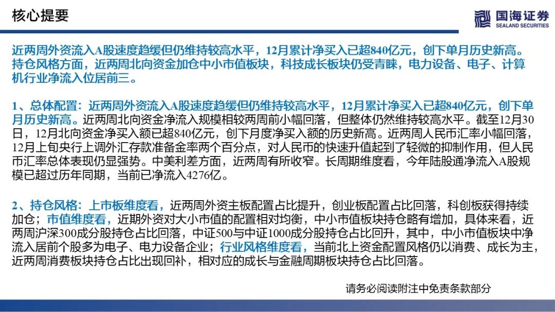 【国海策略】北向资金维持净流入,科技成长再度获加仓—陆股通动向观察第6期