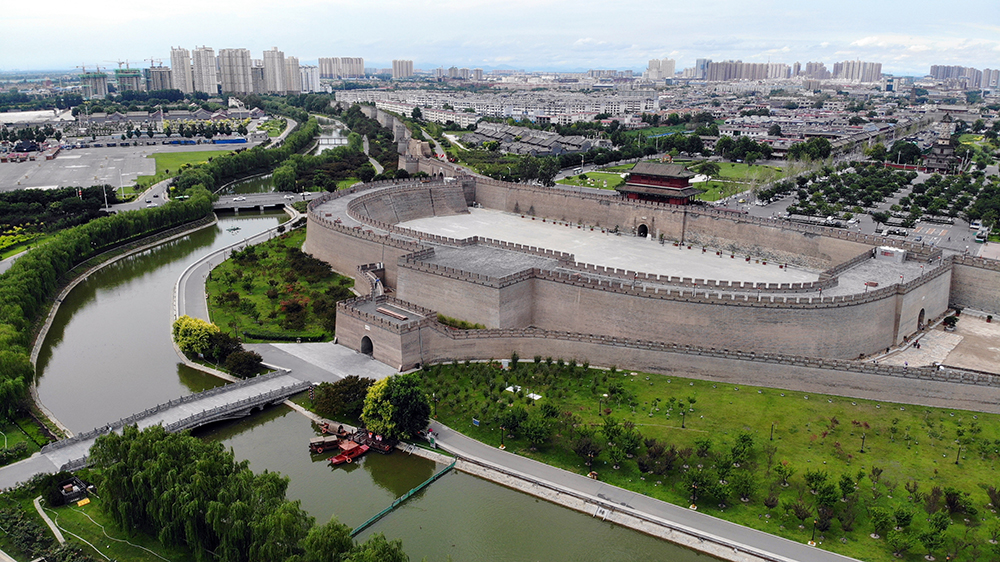 这是2021年7月12日拍摄的正定古城景色（无人机照片）。新华社记者 骆学峰 摄
