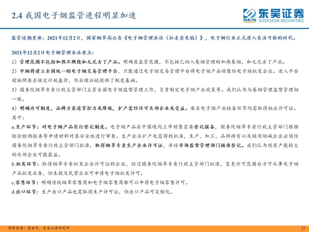 【东吴轻工张潇团队】新型烟草行业深度:新型烟草行业蓄势待发,产业链上下游坐拥发展红利