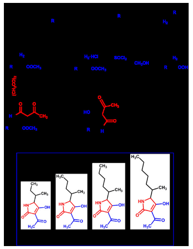 图2.TeA及其3种具有高结合能衍生物的化学合成路线